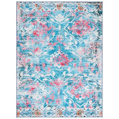 Safavieh 9 x 12 ft. Riviera Power Loomed Rectangle Area Rug Light Blue & Pink RIV117J-9